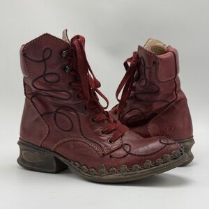 Rovers leather red steampunk Victorian boots size 8 women’s